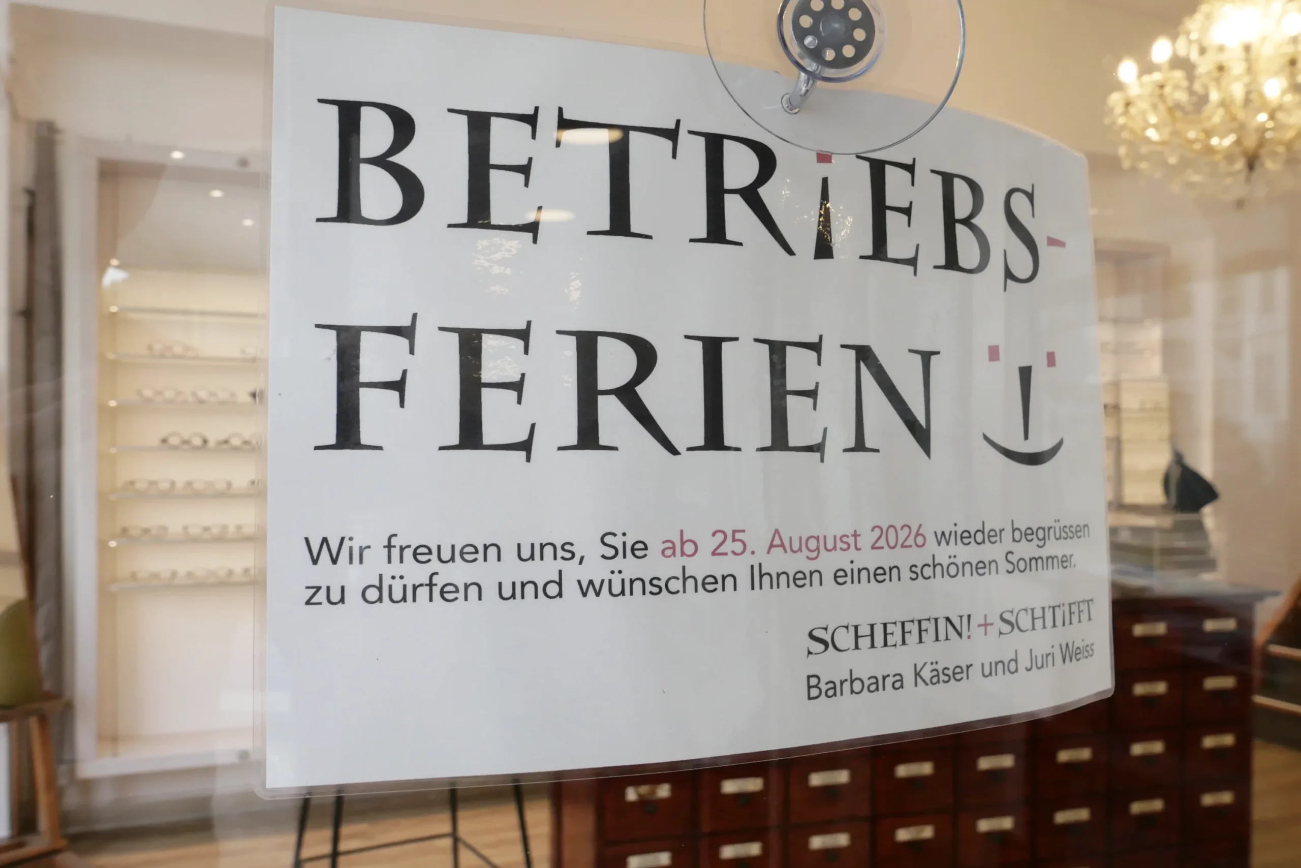 Betriebsferien: 1. bis 24. August 2026